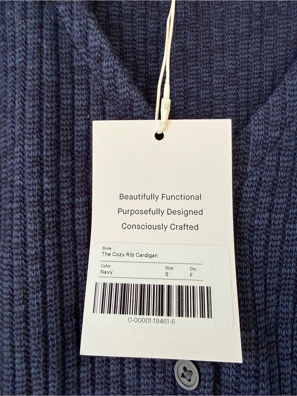 Everlane The Cozy Rib Cardigan Navy Size Small - Picture 6 of 7